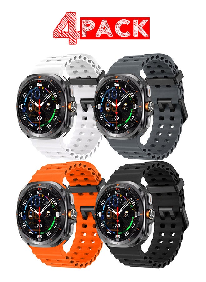 (for Samsung Galaxy Watch 7 Ultra) 4 Pack Silicone…