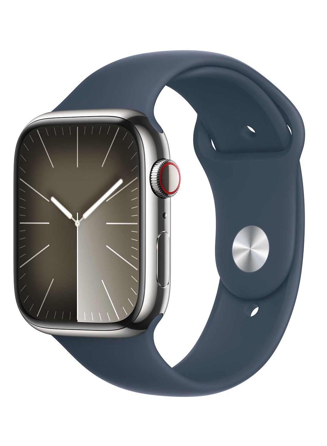 Compare Watch Series 9 GPS  Cellular 45mm Silver Stainless Case with Storm Blue Sport Band  ML Multicolour at KSA Price