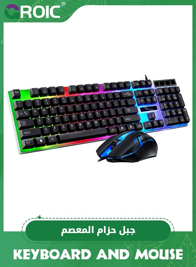 Black Gaming Keyboard and Mouse Wired 60 Percent…