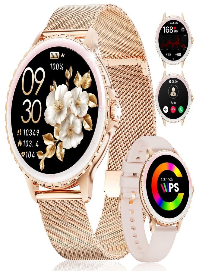 Compare SUNKTA Smart Watch for Women AnswerMake Call,1.27 Curved Display Smartwatch with Female CycleSleep Monitor,5ATM Waterproof Fitness Tracker 100 Sport Modes Pedometer for AndroidiOS,Gold at KSA Price