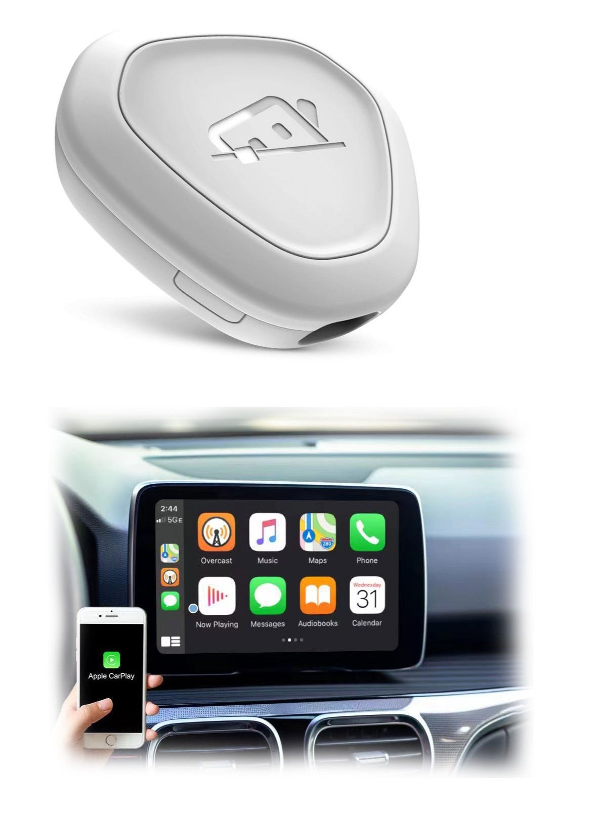 Compare Wireless CarPlay Adapter – Convert Factory Wired CarPlay to Wireless | Plug & Play, Automatic Pairing, Compact Design | Supports iPhone, Siri, Navigation, Music & Calls at KSA Price