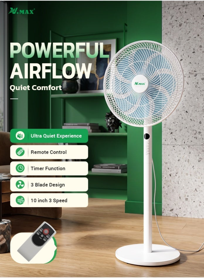 14-Inch Stand Fan with Remote Control, 8-Blade…