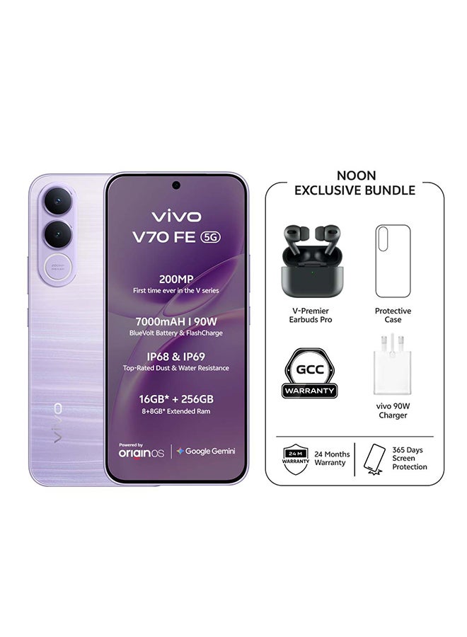 Compare V70 FE 5G AI Dual SIM Light Purple 8GB 256GB With Exclusive Gifts: TWS Pro 90W Charger And 24 Months Warranty + 1 Year Screen Replacement  Middle East Version at KSA Price