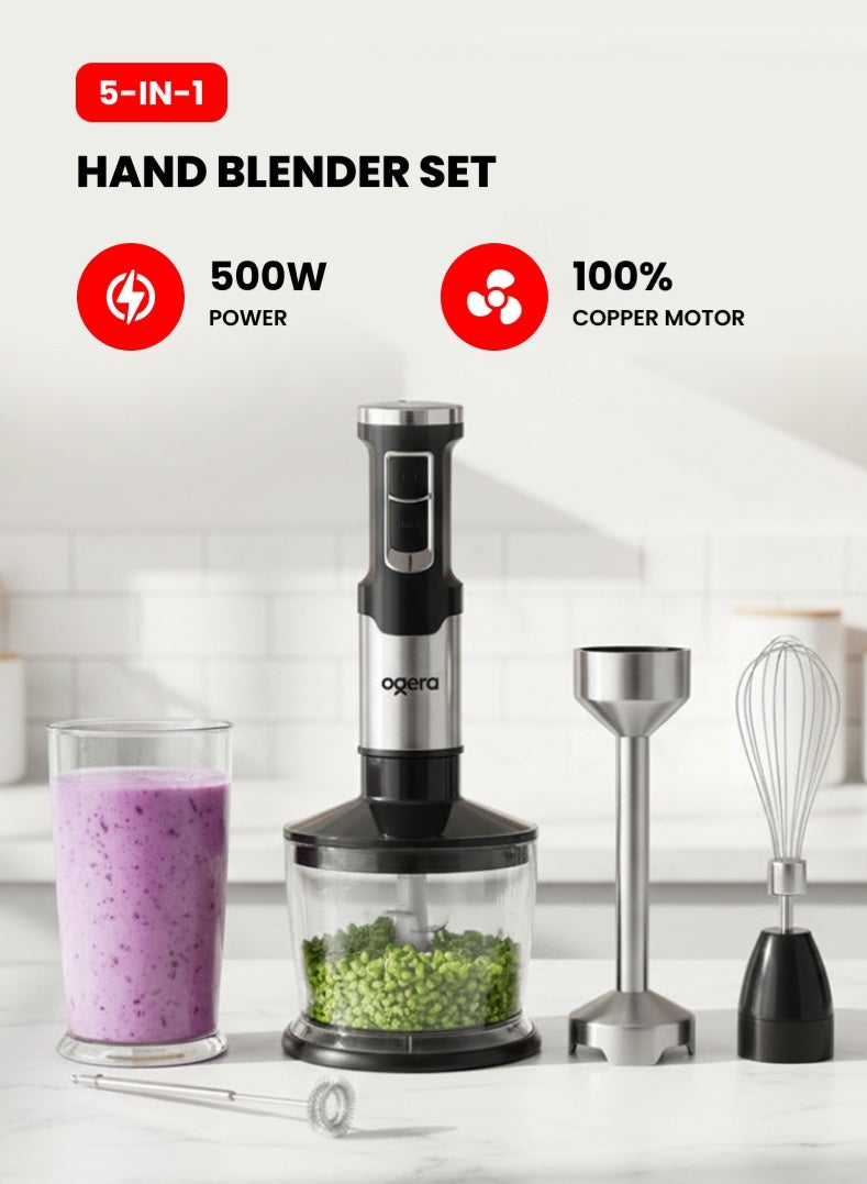 5?in?1 Hand Blender Set 500W | 100% Copper Motor…