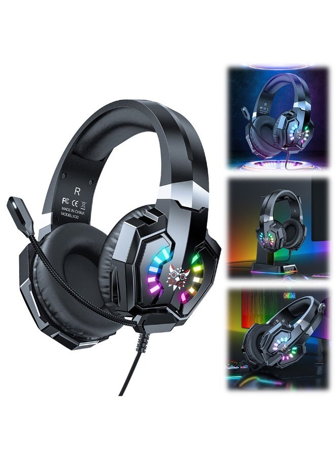 Compare Luminous Gaming Headset PC Headset for PS5, PS4 Pro, PC, Mac, Laptop,Switch, Xbox Series, Wired OverEar Gaming Headphones with 3D Surround Sound High Sensitivity Noise Cancelling Microphone 3.5MM Audio Jack at KSA Price