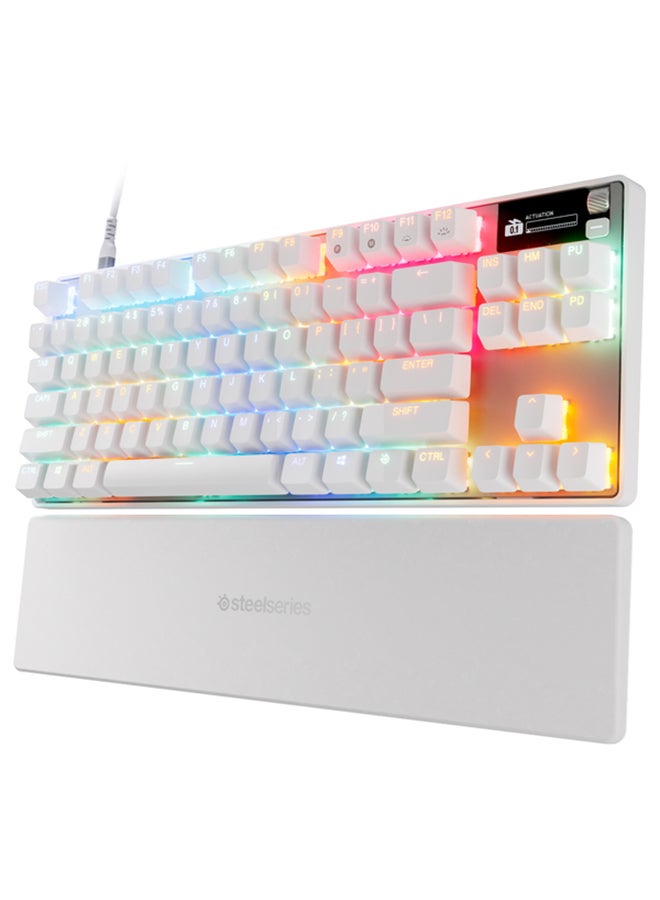 Compare SteelSeries Apex Pro TKL Gen 3 Mechanical Gaming Keyboard, OmniPoint 3.0 Adjustable HyperMagnetic Switches, Double Shot PBT Keycaps, US English Layout, Wired Connectivity, White | 64898 at KSA Price