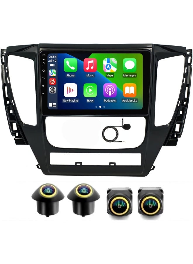 Compare Fit Mitsubishi Montero Sport 2015 To 2022 Car Stereo Android Screen With Apple Carplay Android Auto Wireless WiFi DSP FM&AM BT AHD Camera Included Fast Interface 4+32GB 360D Cameras at KSA Price