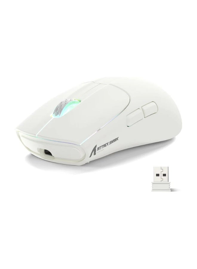 Compare X5 Wireless Gaming Mouse Ultralight 49g, 2.4GHz + Bluetooth + Wired Triple Mode, PixArt Sensor, Up to 4000 DPI Adjustable, RGB Lighting, Rechargeable Battery, Ergonomic FPS Competitive Gaming Mouse | White at KSA Price