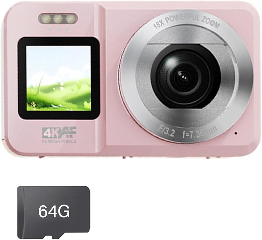 64MP 4K Digital Camera with 64GB Memory 18X…