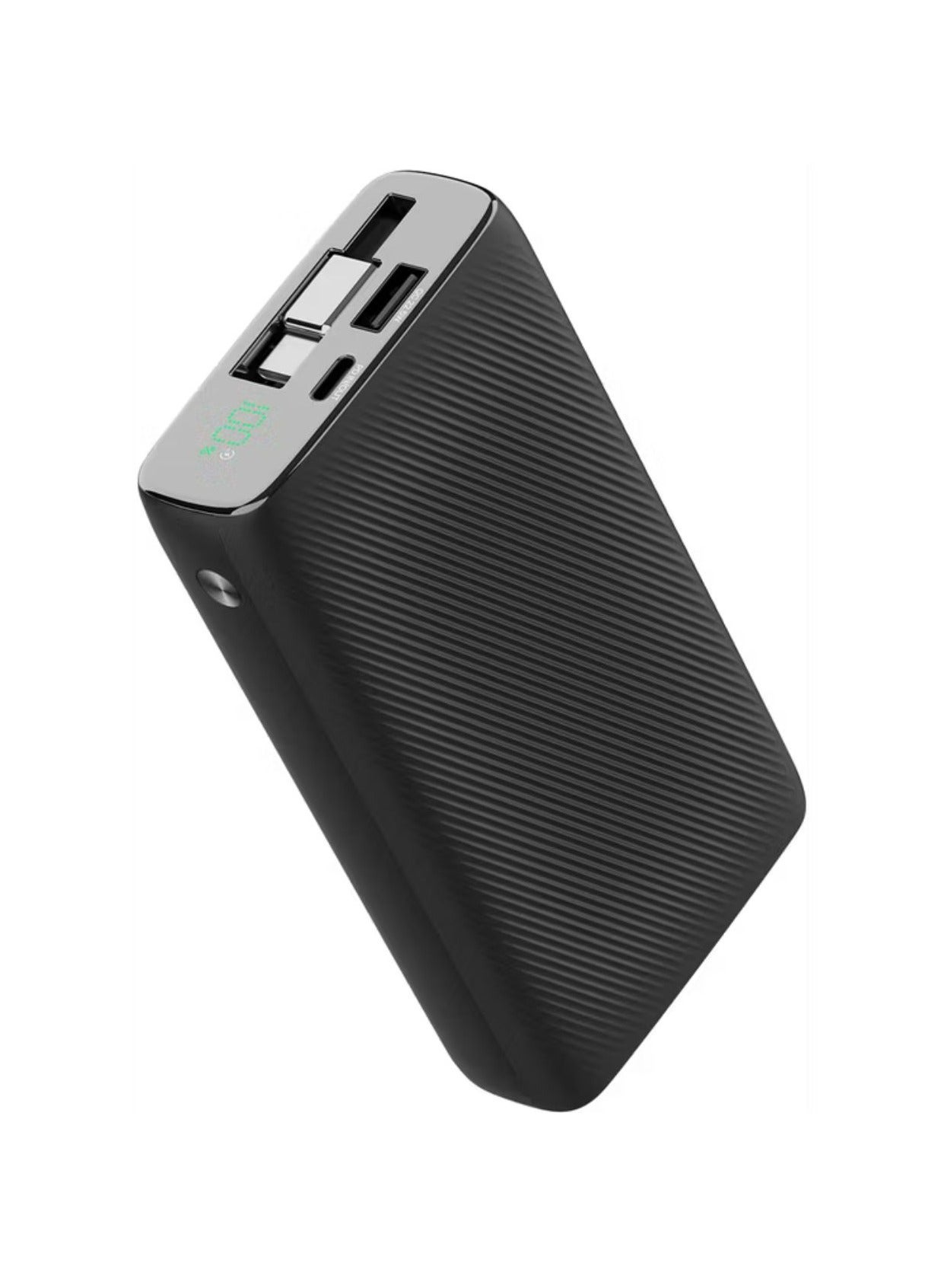Compare 20000mAh Retractable Cable Power Bank, 35W Max Power, 70cm Retractable TypeC InputOutput Cable, 3Device Charging, USBC Output & Input, 22.5W USBA Output, 5V3A Total 15W Two or More Outputs  Black at KSA Price