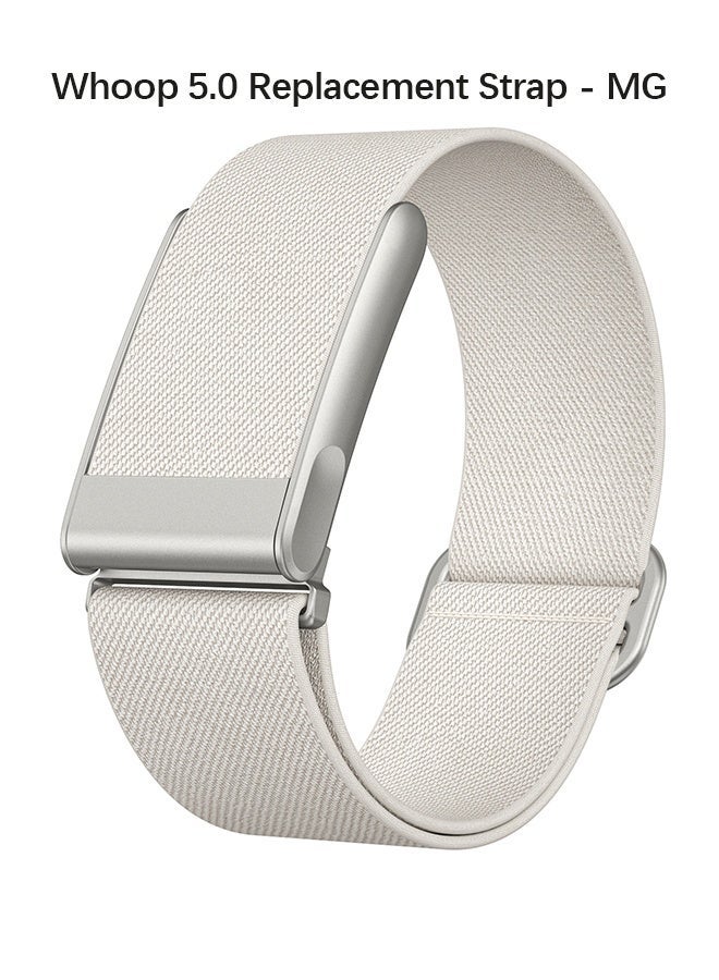 Compare Elastic Nylon Sport Strap for Whoop 5.0 & MG Bands One, Peak & Life, QuickDry Breathable Wristband with QuickAdjust Sliding Buckle Accessories for Men Women  OffwhiteSilver FrameElectrocardiogram Model at KSA Price