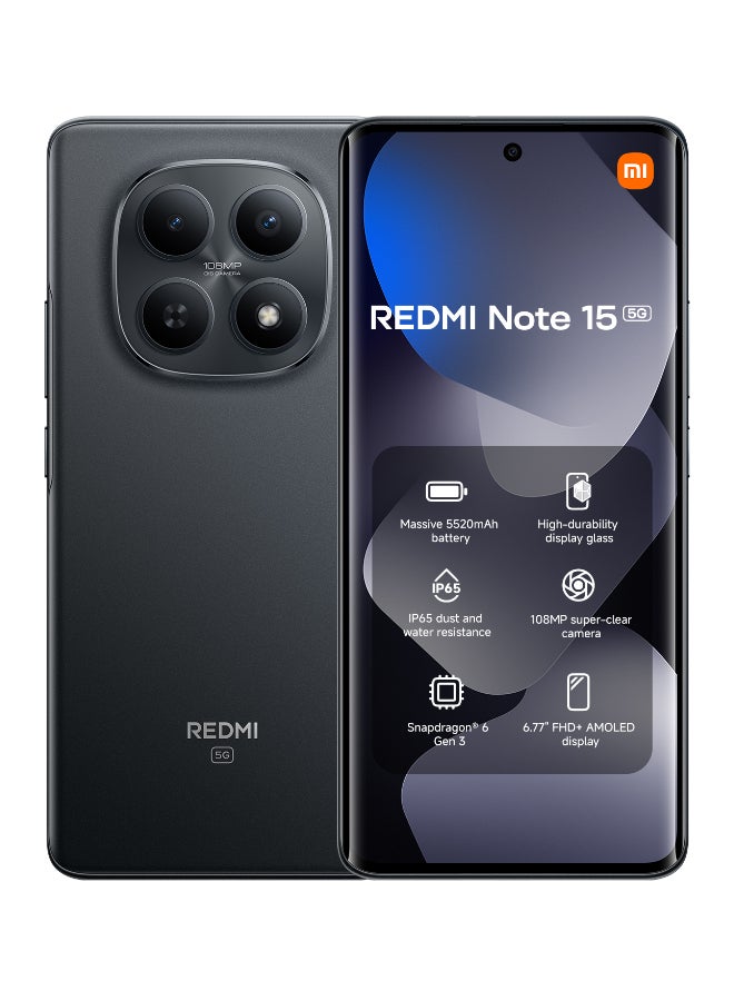 Redmi Note 15 5G Dual SIM Black 8GB RAM…