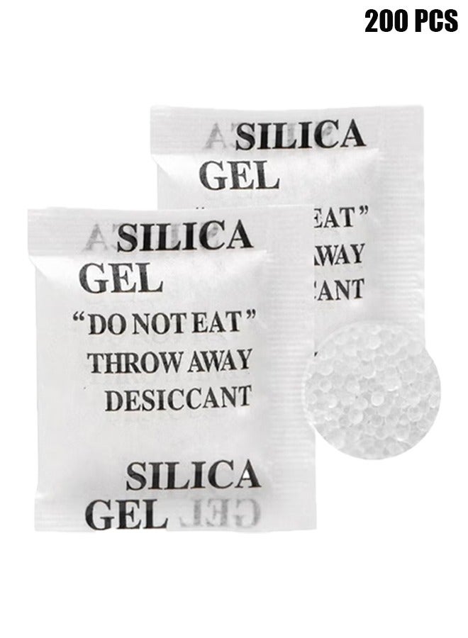 Compare 200PCS 1 Gram Premium Silica Gel Packets, Desiccant Packs for Storage, Moisture Absorbers, Humidity Dry Bags, Rechargeable Transparent Silicone Dessicants Dehumidifier for Electronics, Shoes, Jewelry at KSA Price