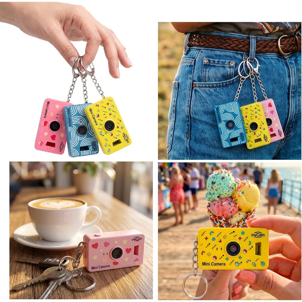 Compare Keychain Mini Digital Camera, Retro Pocket Mini Camera with 1080P HD Video, Memory Card up to 128GB Travel Vlogging Blind Box at KSA Price