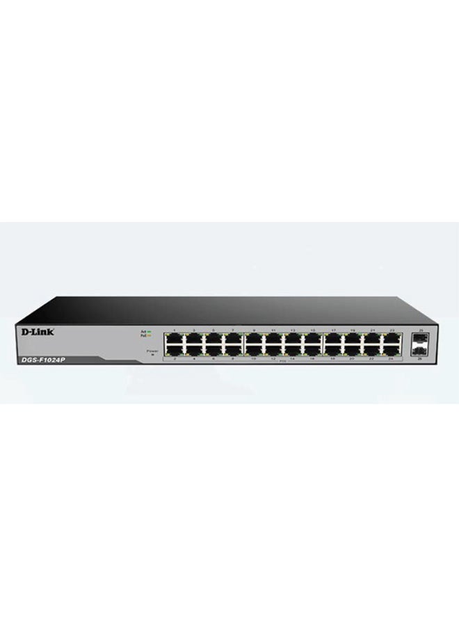 Compare 24Port 101001000 Mbps Unmanaged PoE Switch with 2 SFP Ports, 52 Gbps Switching Capacity, LED Power Indicator, 250 Watts, DGSF1024P BlackGrey at KSA Price