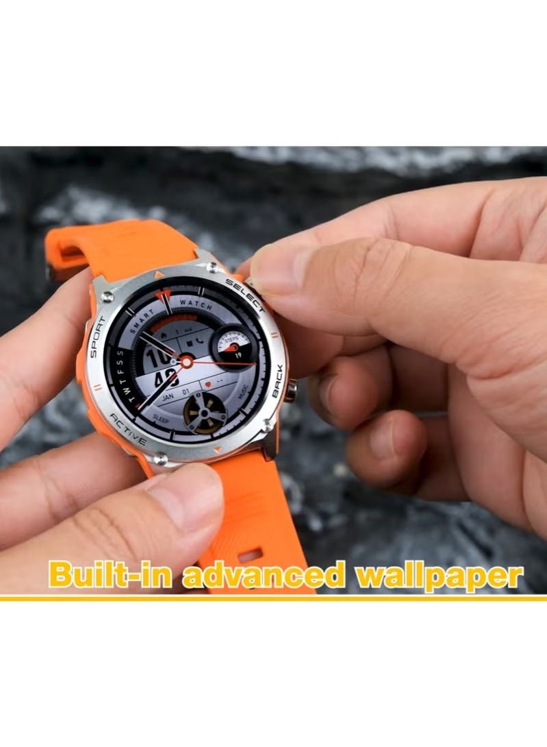 Compare AMOLED T6 Smartwatch for Men with AMOLED Display, 30M Waterproof, Bluetooth Connectivity, 2 Interchangeable Straps, Magnetic Charging, Heart Rate & Sleep Monitoring, MultiSport Modes, Long Battery Life – Stylish Silver at KSA Price