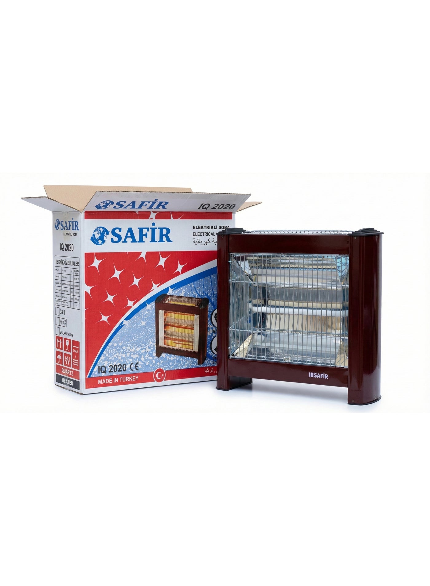 Compare SAFIR Electric Quartz Heater  2400W Portable Radiant Space Heater with Adjustable Thermostat & TipOver Safety Protection  Made in Turkey at KSA Price