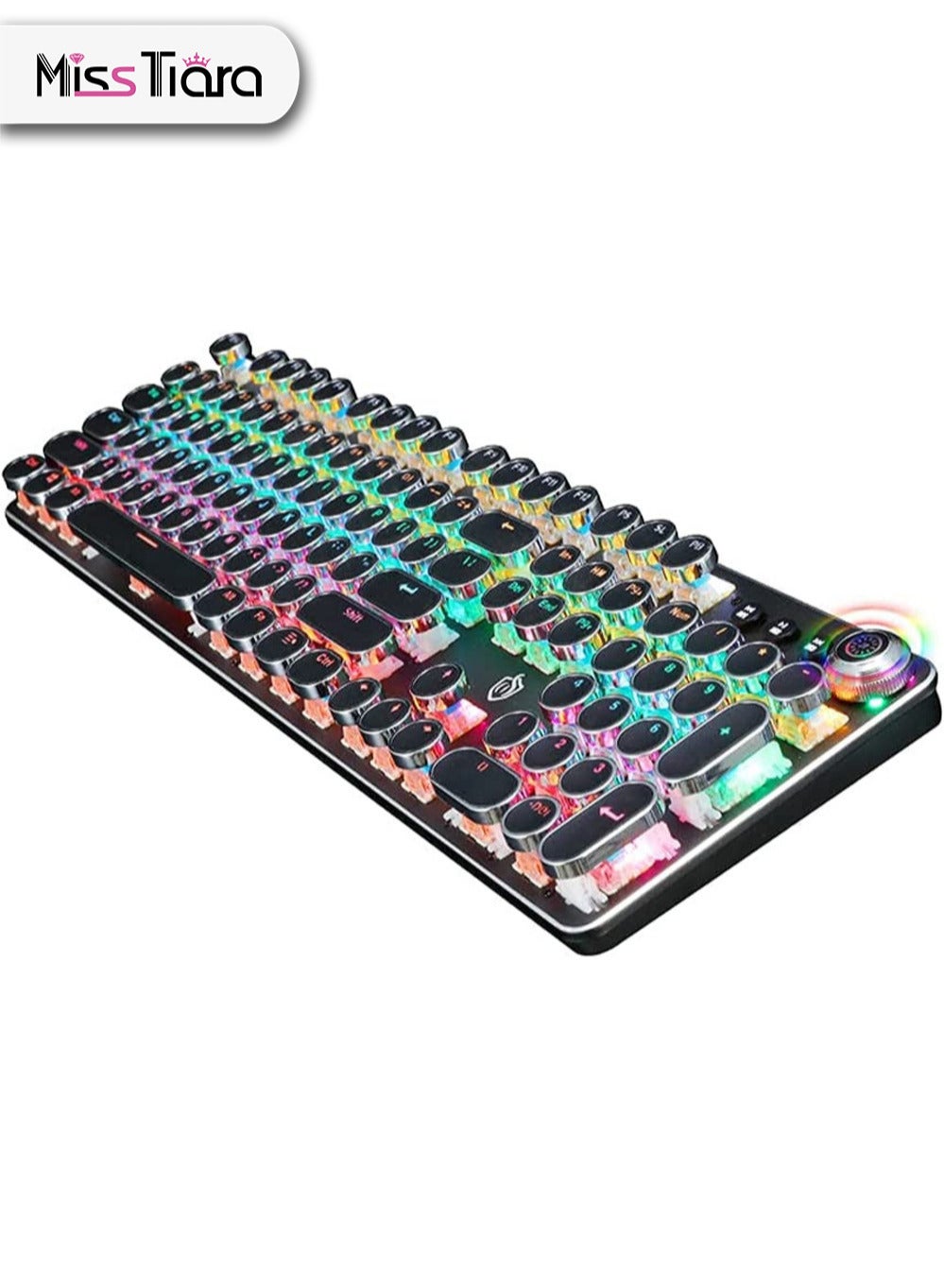 Compare K820 Multimedia Mechanical Keyboard Retro Punk Button Keycap RGB Mechanical Keyboard Computer Game Wired Keyboard at KSA Price