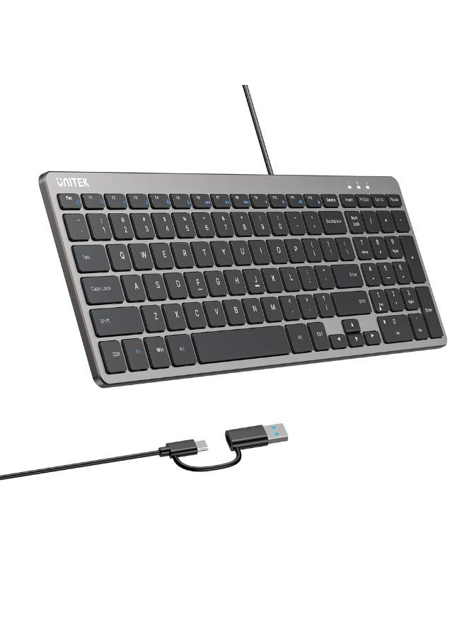 Compare SlimTap Ultra Light 99Key Wired Keyboard – Silent Scissor Keys, USBCA, Ergonomic TopRaising Design EnglishArabic at KSA Price