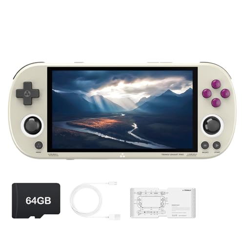 Compare Trimui Smart Pro Handheld Game Console 4.96Inches Display Game Console, Linux System with Allwinner A133P Processor Builtin 64G TF Card White at KSA Price