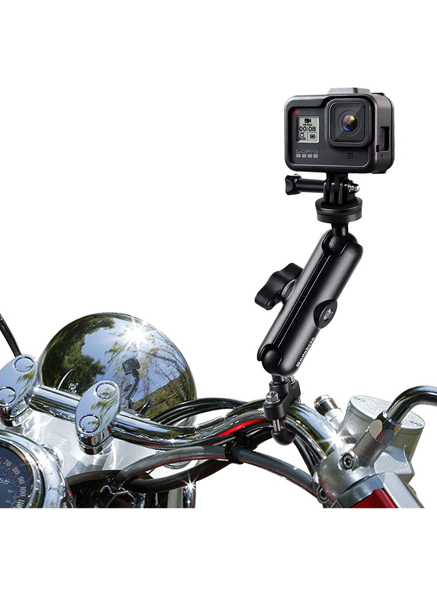 Compare Motorcycle Bike 360° Rotating Adjustable Sports Camera Mount Compatible with DJI Action 2 and Gopro 7 8 9 10 and Insta 360d and Other Sports Cameras at KSA Price
