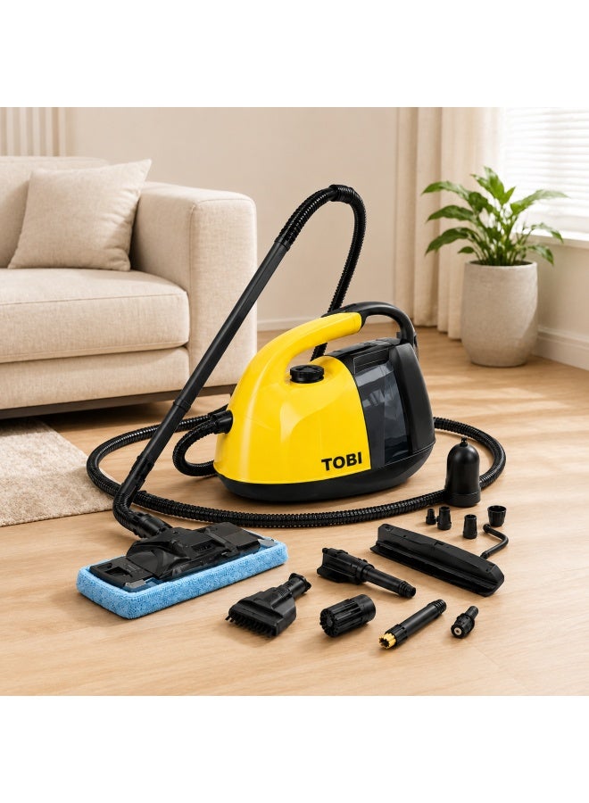 Compare TOBI TB968 Deluxe Steam Cleaning Machine 1800W, Complete 16Piece MultiSurface Cleaning System for Powerful Deep Cleaning of Floors, Bathrooms, Kitchens, Tiles, Grout, Windows, Upholstery, Furniture, Carpets, and More at KSA Price