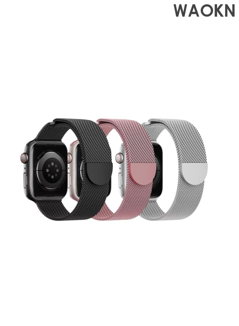 Compare for Apple Watch Series 10 46mm,Compatible with Apple Watch Band 49mm 45mm 44mm 42mm,Metal Stainless Steel Strap Replacement WristBands for Apple Watch Series 9 8 7 6 5 4 3 ultra 2 ultra Black , pink , Silvery . at KSA Price