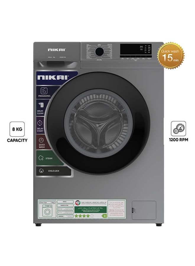 NIKAI 8KG 1200 RPM Front Load Washer With 16…