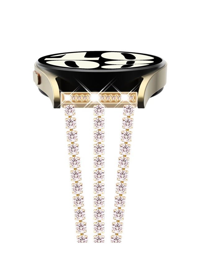 Compare Compatible for SAMSUNG Galaxy Watch 7 6 Classic 6 5 4 Band 40mm 44mm 42mm 46mm, 20mm Stunning Diamonds Bracelet with Quick Release Pin for Galaxy Active 2, Gold at KSA Price