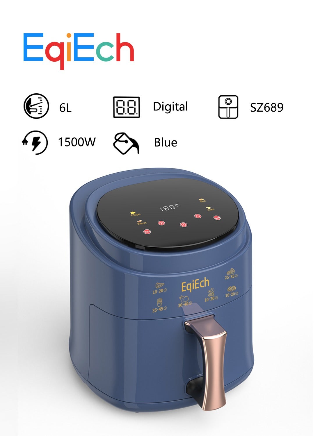 Air Fryer 6 Liter 1500 W ,Digital Touch Panel…