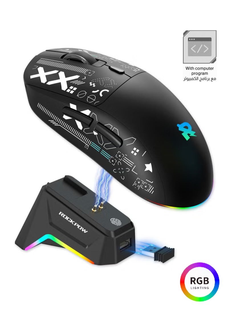 Tri-mode Bluetooth Wireless Gaming Mouse with Magnetic…
