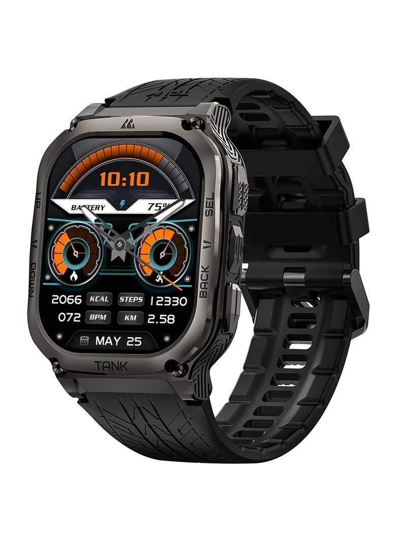 Compare Tank M3 Smartwatch, GPS, Bluetooth Calling | Shockproof & 5ATM Waterproof up to 50 meters | 1.85 HD Display | Up to 50 Days Battery Life | Ideal for Sports & Outdoor Adventures Black at KSA Price