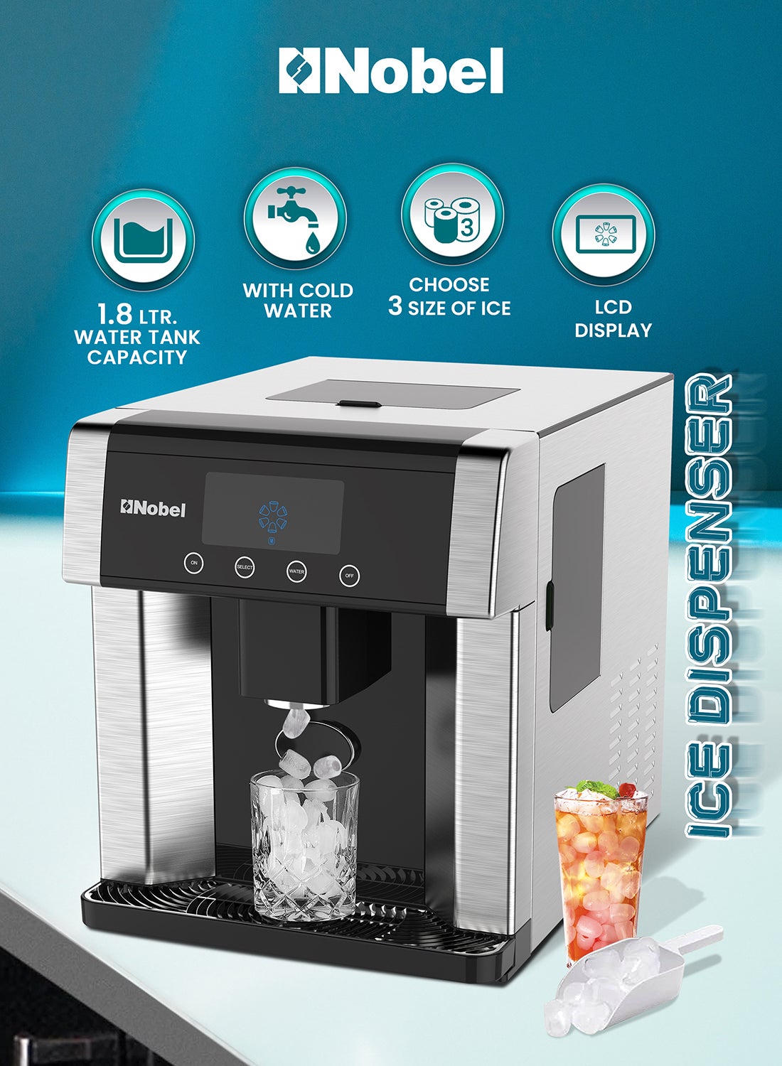 Ice Maker High-Capacity: 10-15 kg/24h Production,…