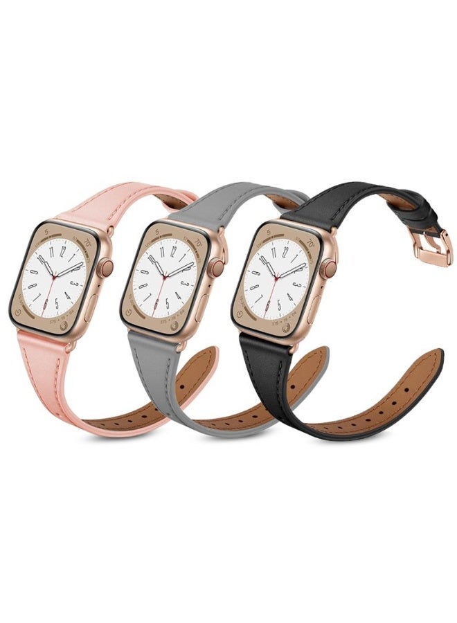 (Pack of 3) Slim Leather Bands For Apple…