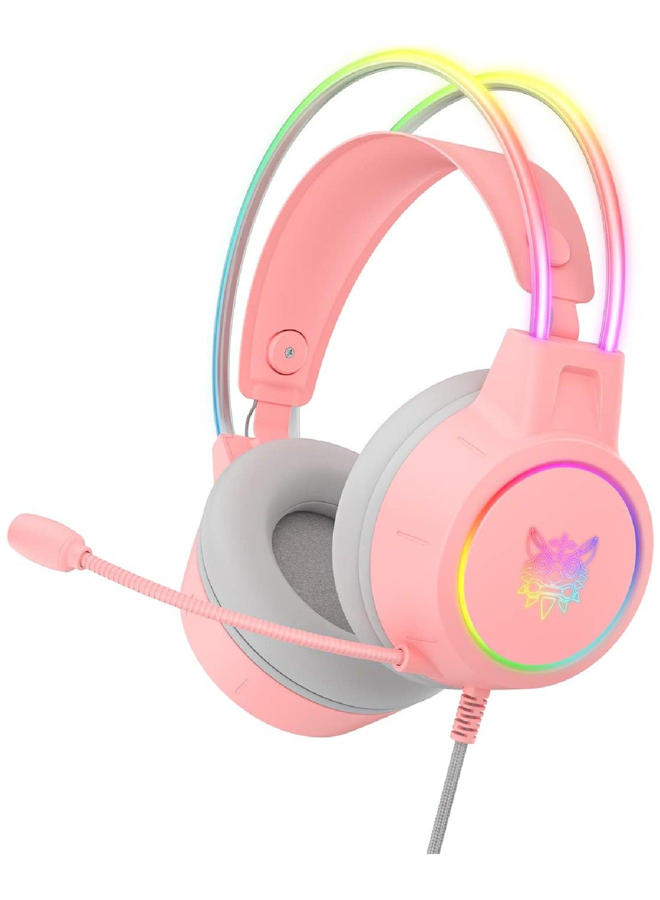 Compare Gaming Headset With Mic Lightweight Headphones Rgb Aluminum Frame Noise Reduction Surround Sound Compatible PS4 PS5 Xbox One PC Mobile Phone at KSA Price