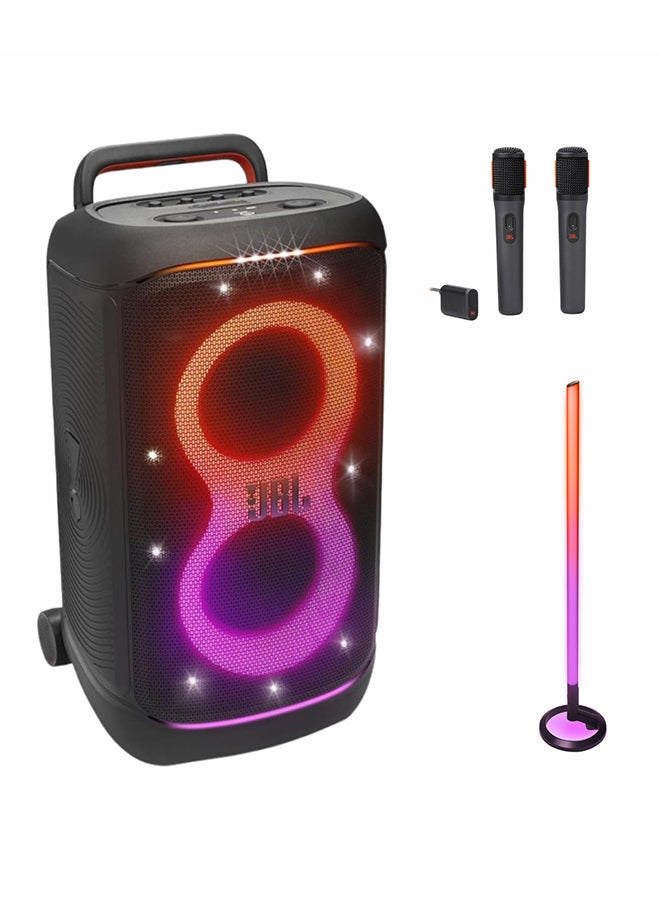 Compare PartyBox 520 Combo with Light Stick & Wireless Mics – AllinOne Party Sound System for Music, Singing, and Lighting – Perfect for Celebrations, Events, and Outdoor Gatherings JBLPARTYBOX520EU+JBLPLSTICK+JBLPBWIRELESSMIC Black at KSA Price