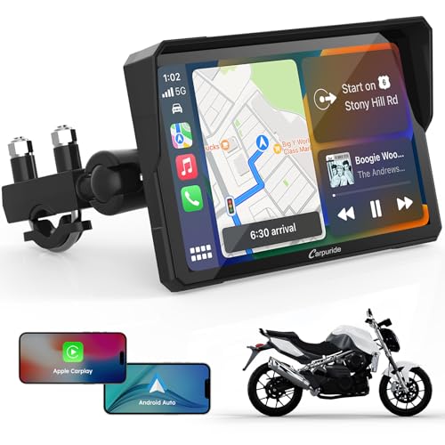 CARPURIDE W702 Motorcycle GPS Carplay Screen, Wireless…