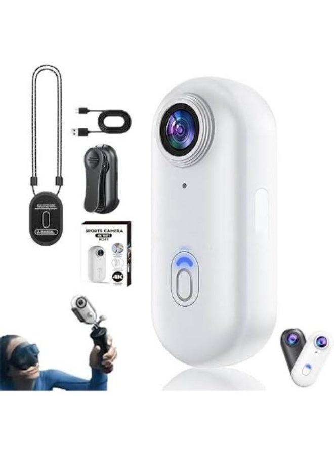Compare Motion Trail Wearable Action Camera – 4K Ultra HD, HandsFree POV Recording, 120° Ultra Wide Angle, IPX7 Waterproof, Builtin Magnetic Mount, Compact Sports Mini Camera for Outdoor Adventure & Travel White at KSA Price