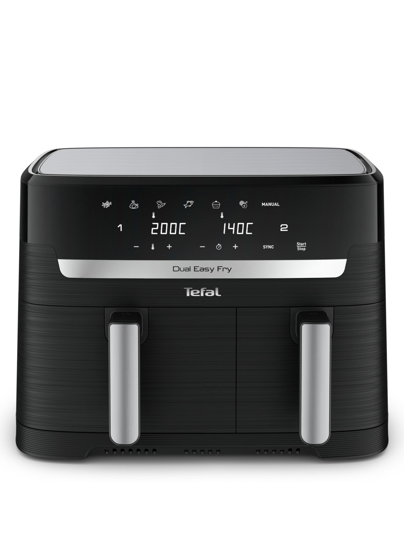 Compare Air Fryer | Dual Easy Fry | Dual Drawers |Complete Family Meal |7 PreSet Programs | DishwasherSafe Parts | Dedicated App | 2 Years Warranty 8.3 L 2700 W EY901840 Black at KSA Price