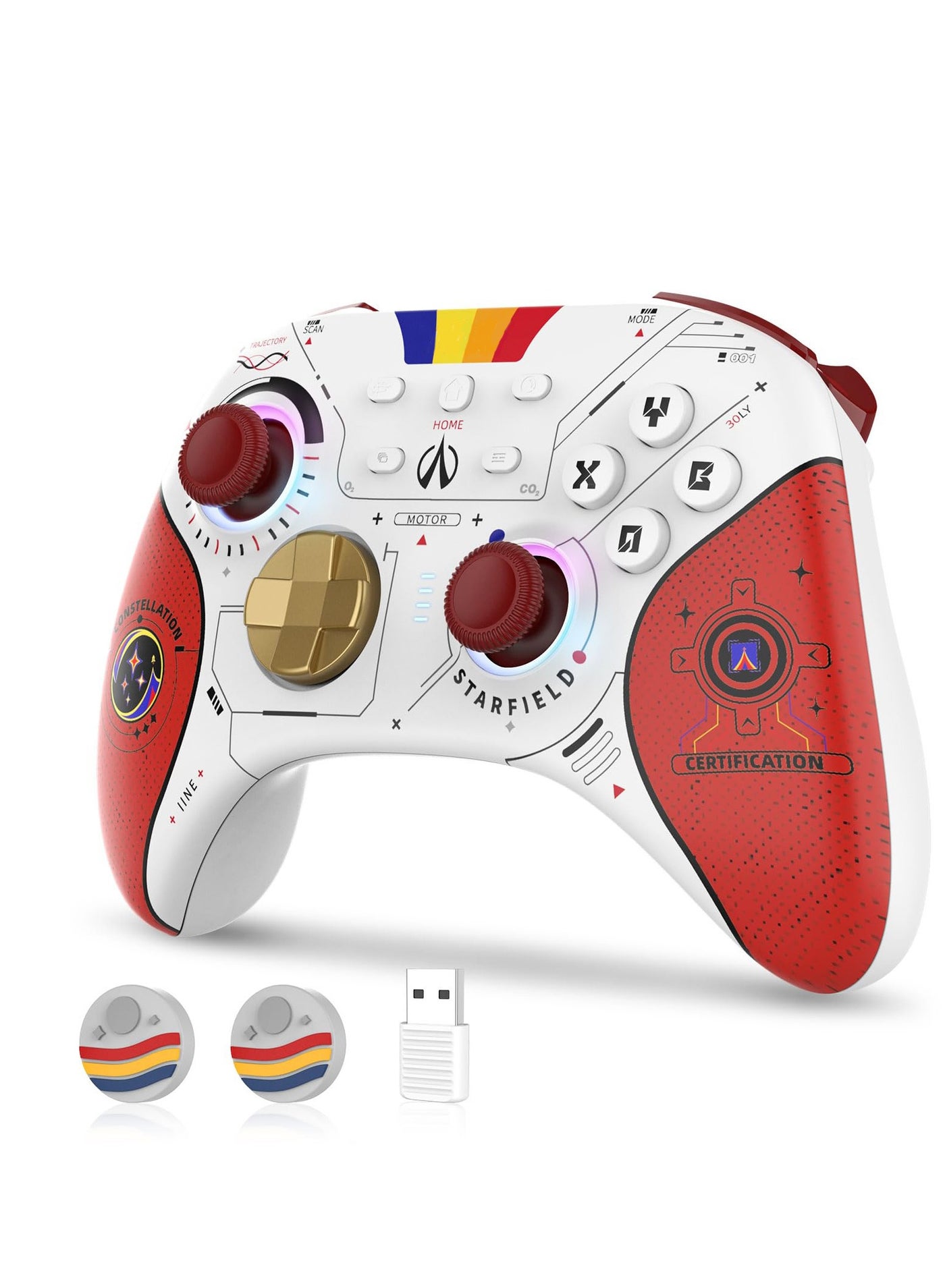 Compare Wireless Controller for Switch Pro, with Hall Effect JoystickTrigger, for PCSteamTabletPhone, Remote Gamepad with NFCMotion SenseMacroWakeupRumble with 2 Thumb Caps at KSA Price