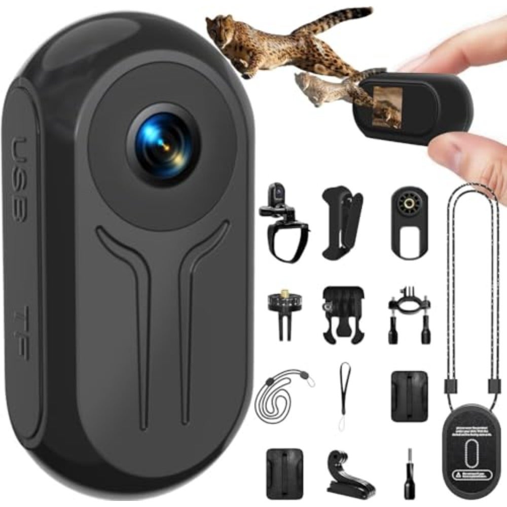 Mini Body Camera 1080P, Small Action Cameras with…