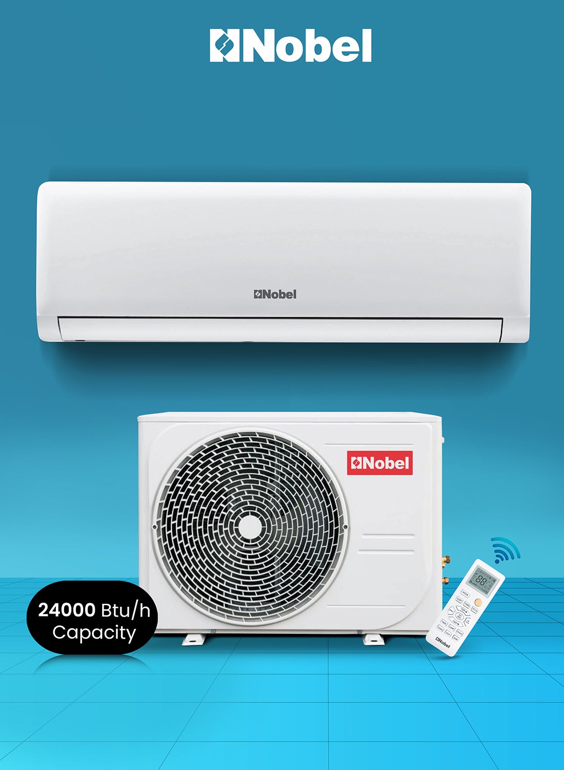 Compare 2 Ton Rotary Split AC, Energy Efficient Cooling Air Conditioner with T3 Tropical Rotary Compressor, R410 Gas, 4Way Swing, 24000 BTU AC, Gold Fin Technology, Auto Restart, Best for Large Rooms and Offices 2300 W NSAC2 at KSA Price
