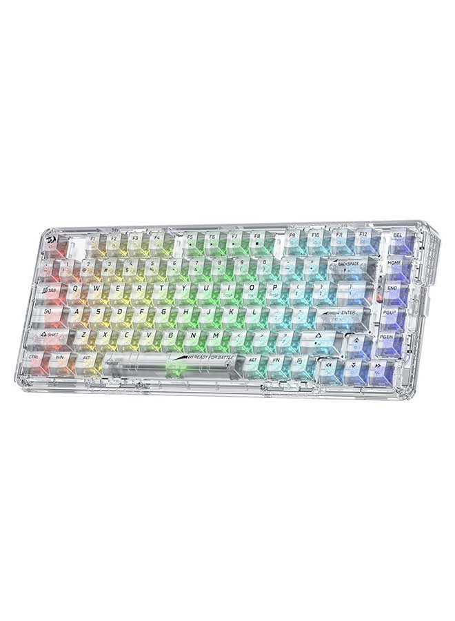 Compare Redragon K649 PRO 78% Wireless Crystal Gasket RGB Gaming Keyboard, 3Modes 82 Keys FullTransparent Mechanical Keyboard wHotSwap Socket, Sound Absorbing Foams, Translucent Custom Switch  ‎White Transparent Wireless at KSA Price