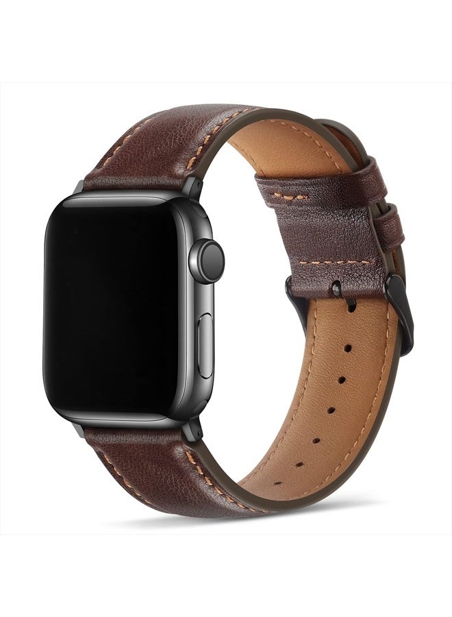 Compare Bands Compatible with Apple Watch Band 41mm 40mm 38mm Men Genuine Leather Replacement Band Compatible with Apple Watch Series 8 7 41mm SE 6 5 4 40mm 3 2 1 38mm  Retro Brown at KSA Price