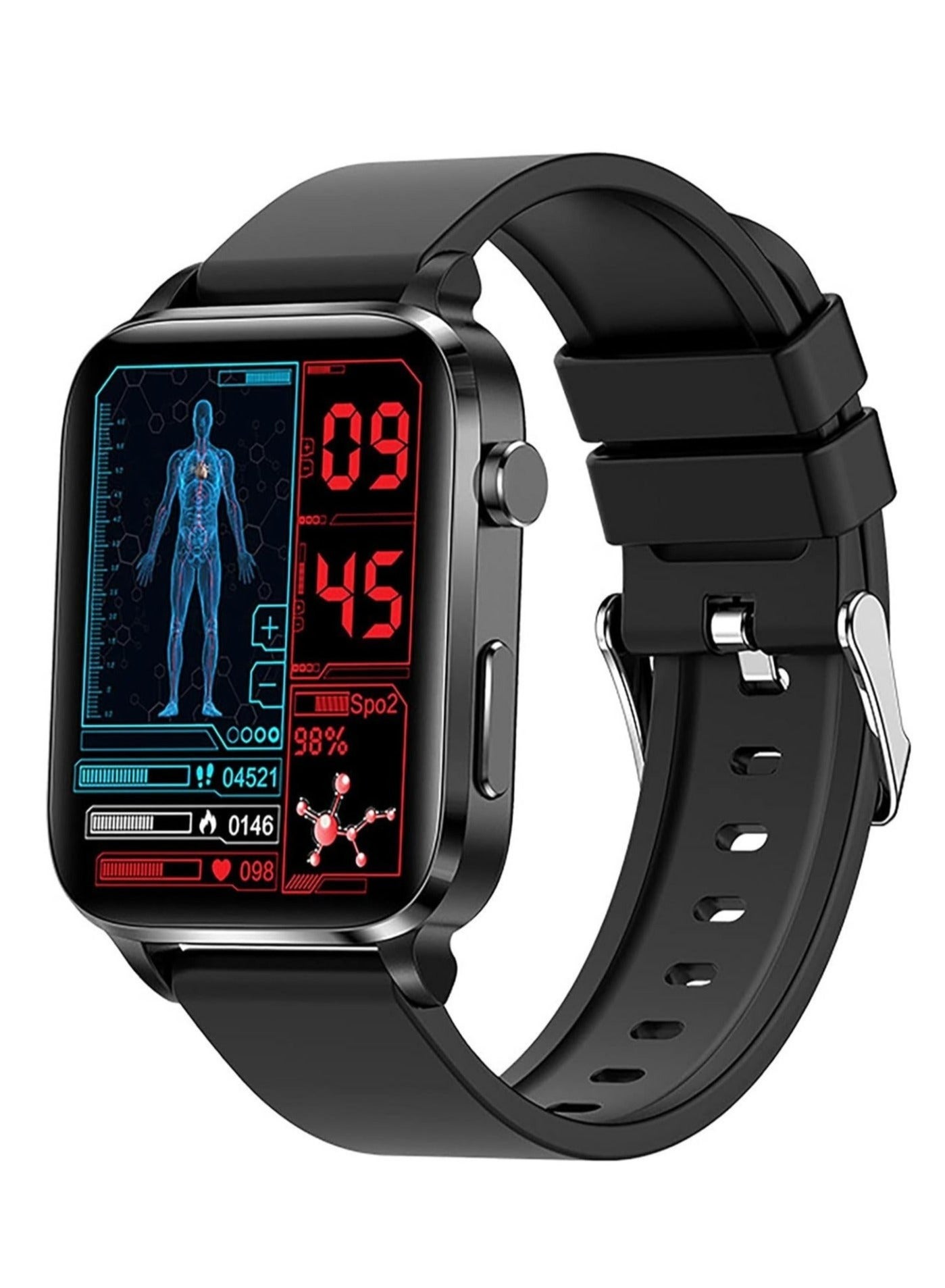 Compare F100 Smart Watch, ECG Blood Glucose Monitor, 1.7inch HD Touch Screen, Fitness Tracker with Heart RateBlood OxygenSleep MonitorMessage Reminder, 24 Sports Modes at KSA Price