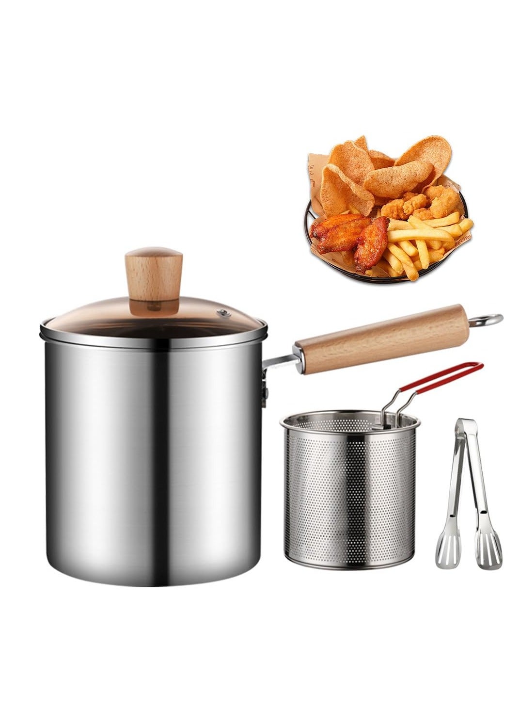 Deep Fryer 3L, 15CM Deep Fryer with Strainer and…