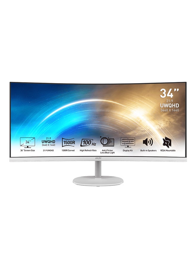 Compare PRO MP341CQW Business & Productivity Curved Monitor, 34 UWQHD VA Display, 100Hz Refresh Rate, 1ms MPRT Response Time, 1500R Curvature, 1.07 Billion Colors, USBC, AMD FreeSync, Height Adjustable Stand, AntiFlicker, Blue Light Reduction, 178° Wide at KSA Price