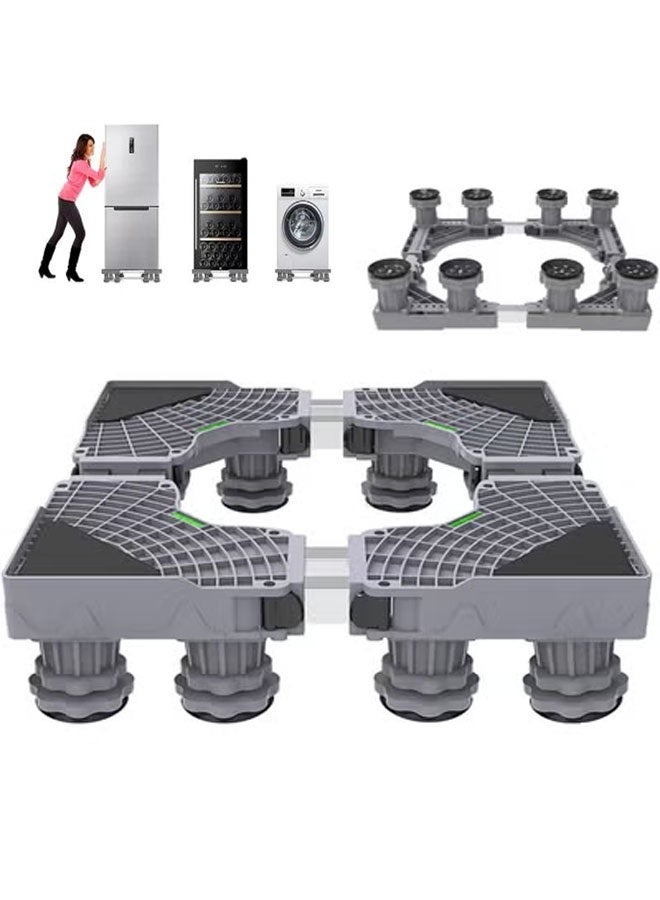 Compare Fridge Stand, Universal Stand, Base Adjustable Refrigerator Stand with 8 Strong Feet for Washing Machine Stand Pedestal, Fridge Base Stand, Adjustable Appliance Dolly Square at KSA Price