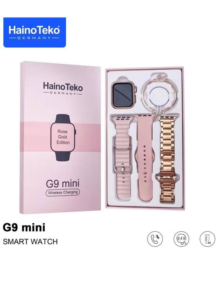 Compare G9 Mini Rose Gold Edition Ladies Smart Watch with Three Set Strap and Stylish Bracelet Combo at KSA Price
