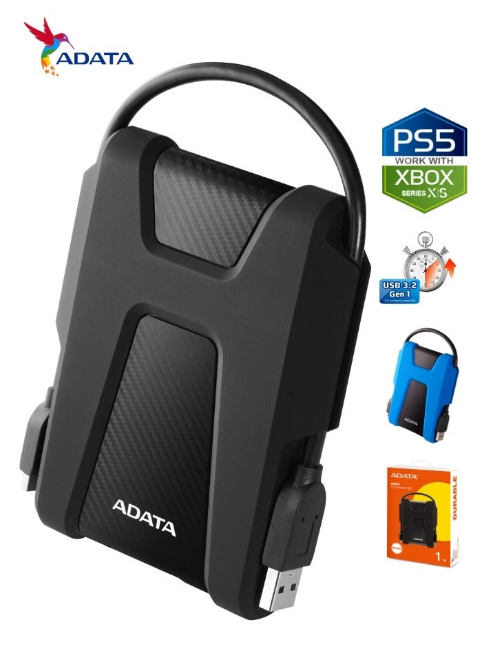 Compare HD680 DURABLE 1TB External HDD | AntiShock Hard Drive | Compatible with PS5 XBOX | Black at KSA Price